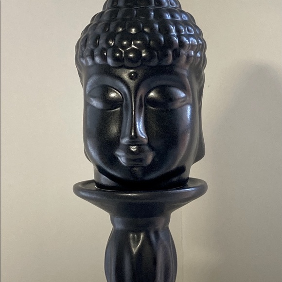 NWT Set of Buddha Statue - Stand Head Bust Figurine -Stand Black Glazed Ceramic - Picture 4 of 11